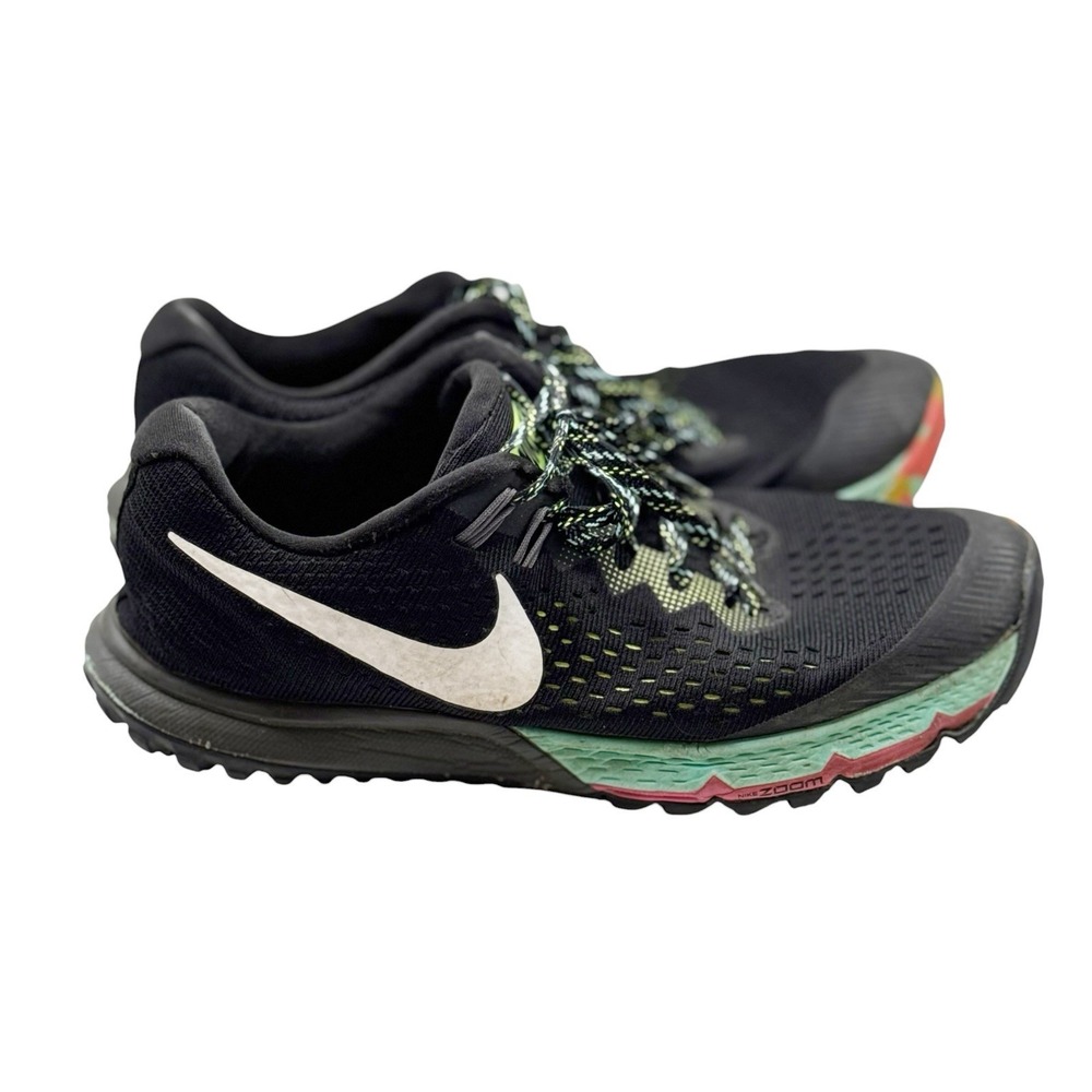Nike Air Zoom Terra Kiger 4 Women Size 9.5 Trail Running Shoes Black 880564-001
